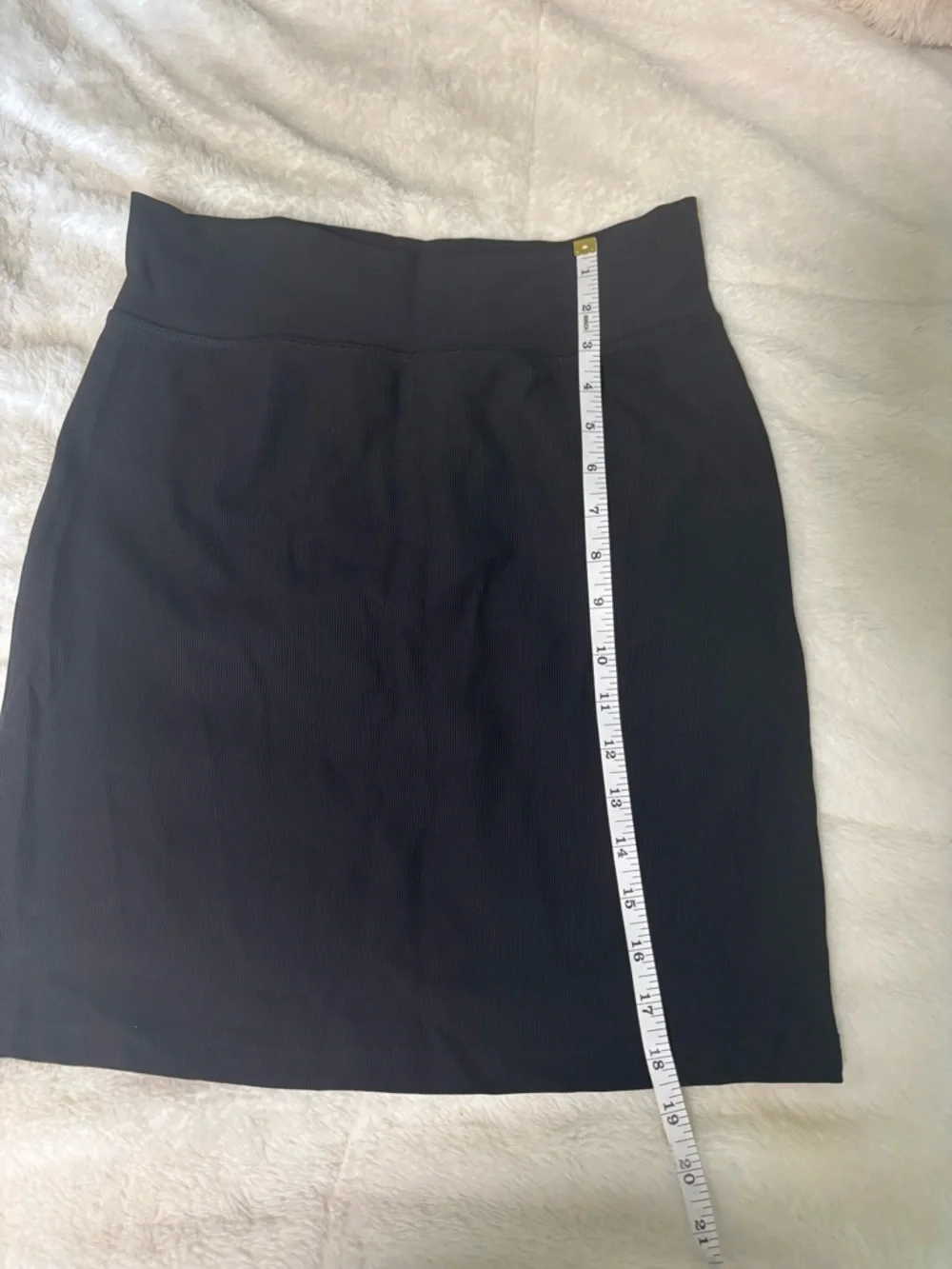ZYIA Black Reve High-Waist Ponte Pencil A-Line Active Office Flex Skirt
